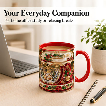 #pl[11oz|Red] Christmas Stand Mixer Coffee Mug, Holiday Baking Mug, Ceramic Cup