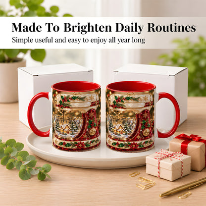 #pl[11oz|Red] Christmas Stand Mixer Coffee Mug, Holiday Baking Mug, Ceramic Cup