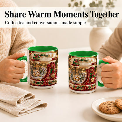 #pl[15oz|Green] Christmas Stand Mixer Coffee Mug, Holiday Baking Mug, Ceramic Cup