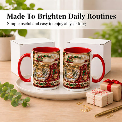 #pl[15oz|Red] Christmas Stand Mixer Coffee Mug, Holiday Baking Mug, Ceramic Cup