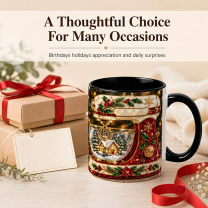 #pl[11oz|Black] Holiday Baking Mixer Coffee Mug, Christmas Kitchen Mug, Ceramic Cup