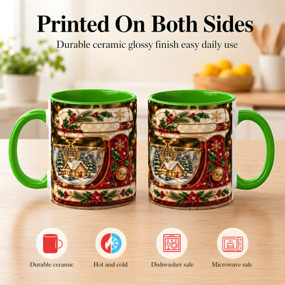 #pl[11oz|Green] Holiday Baking Mixer Coffee Mug, Christmas Kitchen Mug, Ceramic Cup