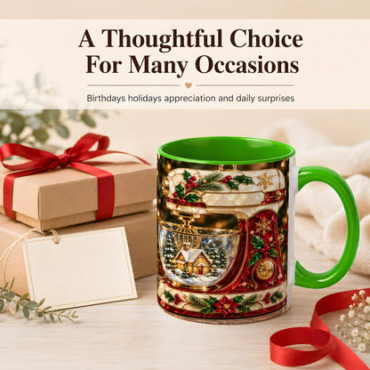 #pl[11oz|Green] Holiday Baking Mixer Coffee Mug, Christmas Kitchen Mug, Ceramic Cup