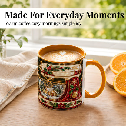 #pl[11oz|Orange] Holiday Baking Mixer Coffee Mug, Christmas Kitchen Mug, Ceramic Cup