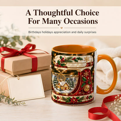 #pl[11oz|Orange] Holiday Baking Mixer Coffee Mug, Christmas Kitchen Mug, Ceramic Cup