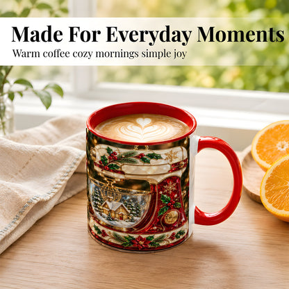 #pl[11oz|Red] Holiday Baking Mixer Coffee Mug, Christmas Kitchen Mug, Ceramic Cup