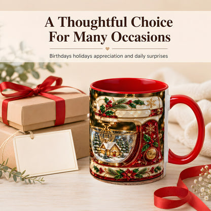 #pl[11oz|Red] Holiday Baking Mixer Coffee Mug, Christmas Kitchen Mug, Ceramic Cup