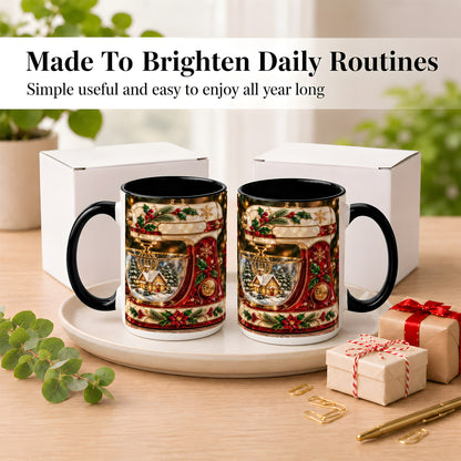#pl[15oz|Black] Holiday Baking Mixer Coffee Mug, Christmas Kitchen Mug, Ceramic Cup
