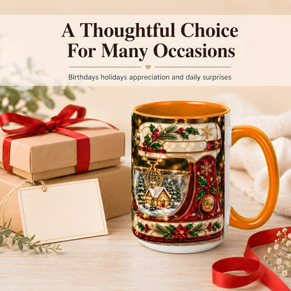 #pl[15oz|Orange] Holiday Baking Mixer Coffee Mug, Christmas Kitchen Mug, Ceramic Cup