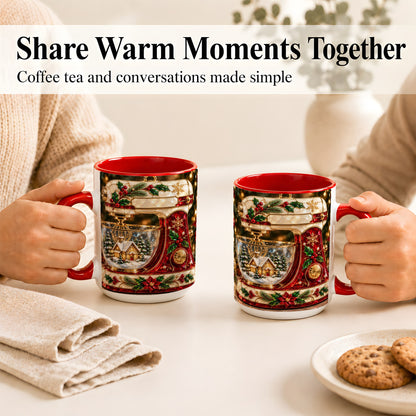 #pl[15oz|Red] Holiday Baking Mixer Coffee Mug, Christmas Kitchen Mug, Ceramic Cup