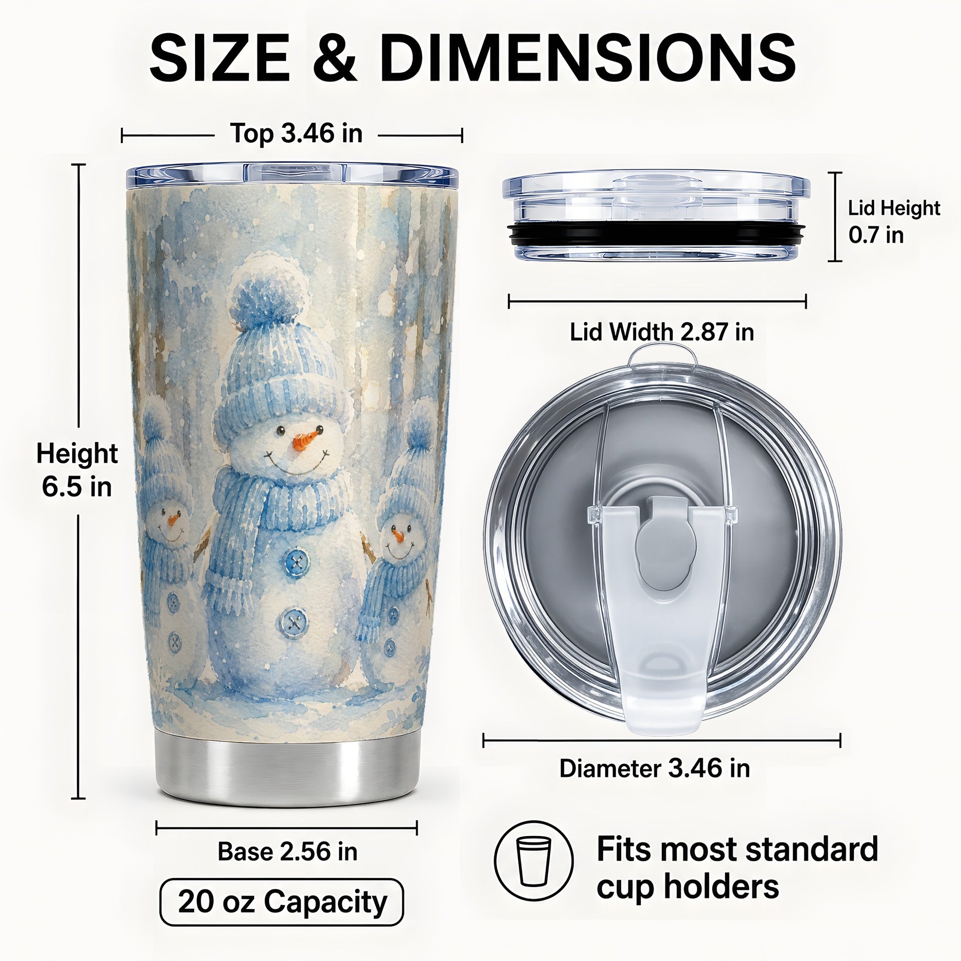 #pl[20oz|Steel] Snowman Family Tumbler 20oz, Winter Tumbler, Stainless Steel Travel Cup