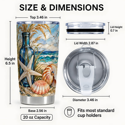 #pl[20oz|Steel] Coastal Seashell Tumbler 20oz, Beach Tumbler, Stainless Steel Travel Cup