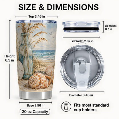 #pl[20oz|Steel] Coastal Seashell Tumbler 20oz, 20oz Tumbler, Stainless Steel Travel Cup