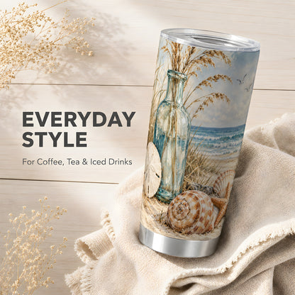 #pl[20oz|Steel] Coastal Seashell Tumbler 20oz, 20oz Tumbler, Stainless Steel Travel Cup