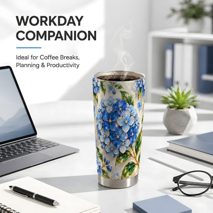 #pl[20oz|Steel] Jeweled Hydrangea Tumbler 20oz, 20oz Tumbler, Stainless Steel Travel Cup