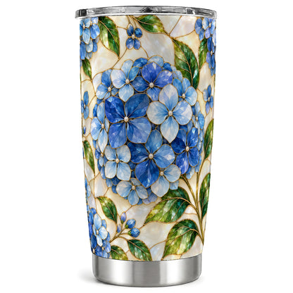 Hydrangea Mosaic Tumbler 20oz, 20oz Tumbler, Stainless Steel Travel Cup