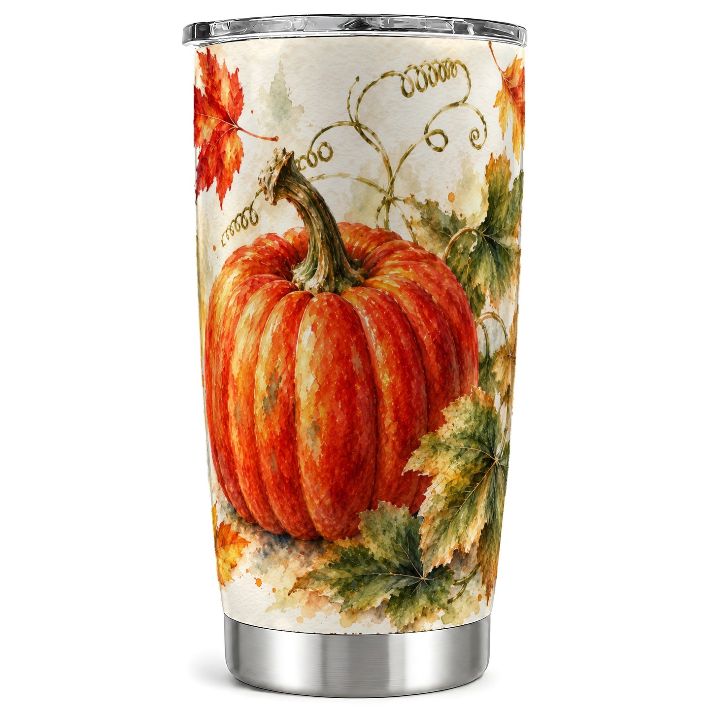 Autumn Pumpkin Tumbler 20oz, Harvest Tumbler, Stainless Steel Travel Cup