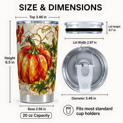 #pl[20oz|Steel] Mosaic Pumpkin Tumbler 20oz, Autumn Tumbler, Stainless Steel Travel Cup