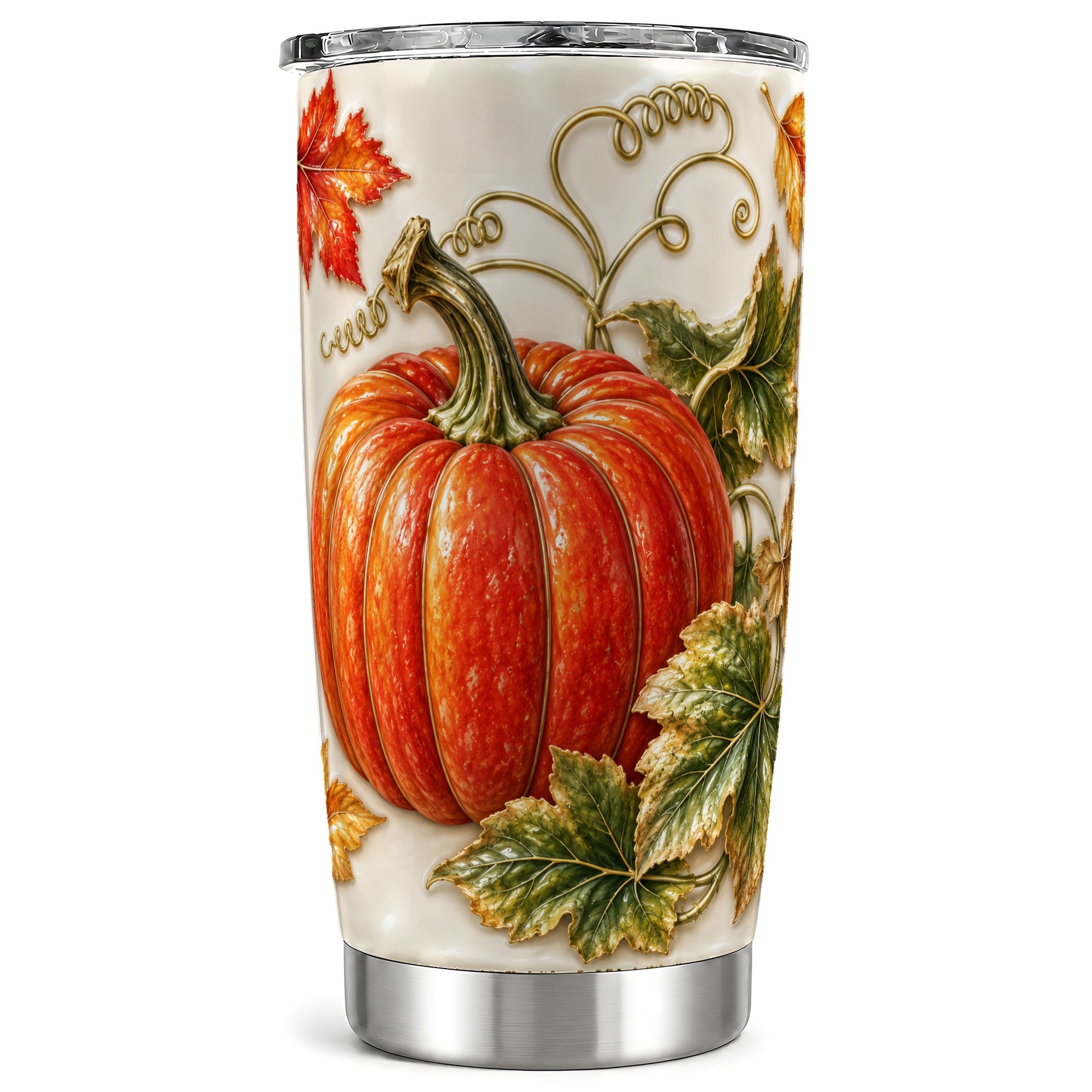 Autumn Pumpkin Tumbler 20oz, Fall Tumbler, Stainless Steel Travel Cup