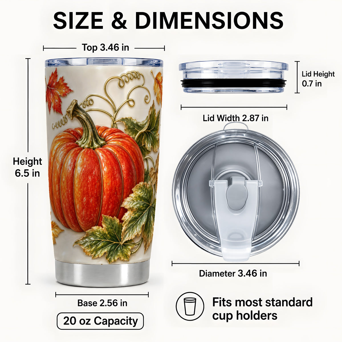 #pl[20oz|Steel] Autumn Pumpkin Tumbler 20oz, Fall Tumbler, Stainless Steel Travel Cup