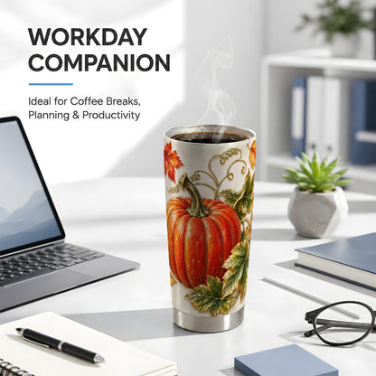 #pl[20oz|Steel] Autumn Pumpkin Tumbler 20oz, Fall Tumbler, Stainless Steel Travel Cup