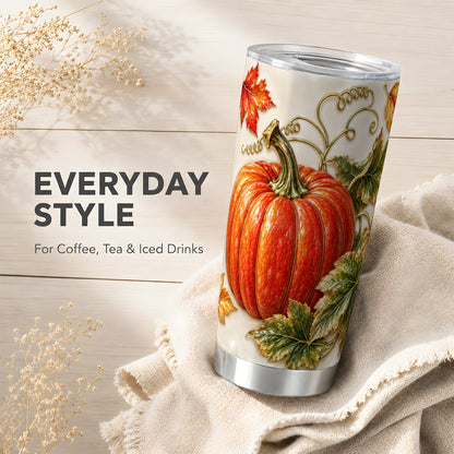 #pl[20oz|Steel] Autumn Pumpkin Tumbler 20oz, Fall Tumbler, Stainless Steel Travel Cup