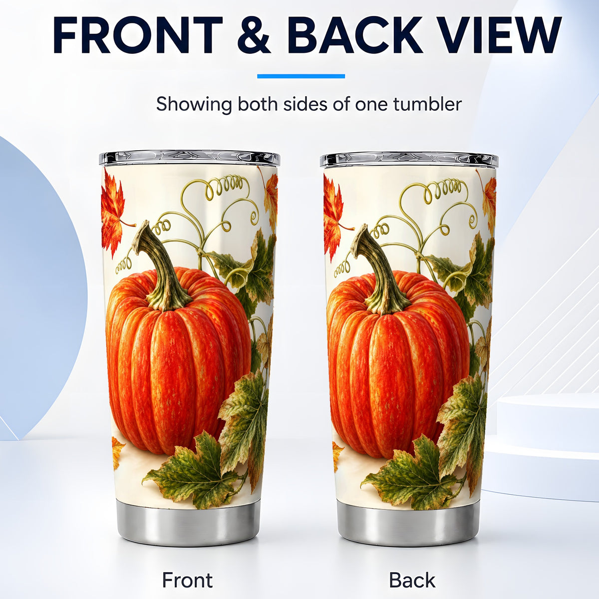 #pl[20oz|Steel] Realistic Pumpkin Tumbler 20oz, Fall Tumbler, Stainless Steel Travel Cup