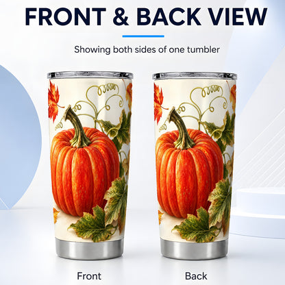 #pl[20oz|Steel] Realistic Pumpkin Tumbler 20oz, Fall Tumbler, Stainless Steel Travel Cup