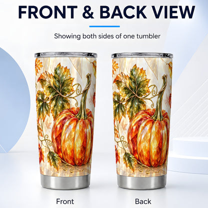 #pl[20oz|Steel] Mosaic Pumpkin Tumbler 20oz, Fall Tumbler, Stainless Steel Travel Cup