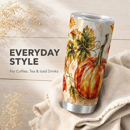 #pl[20oz|Steel] Mosaic Pumpkin Tumbler 20oz, Fall Tumbler, Stainless Steel Travel Cup