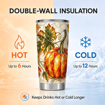 #pl[20oz|Steel] Autumn Pumpkin Tumbler 20oz, Fall Tumbler, Stainless Steel Travel Cup