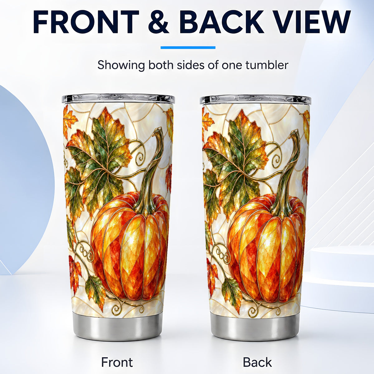#pl[20oz|Steel] Autumn Pumpkin Tumbler 20oz, Fall Tumbler, Stainless Steel Travel Cup