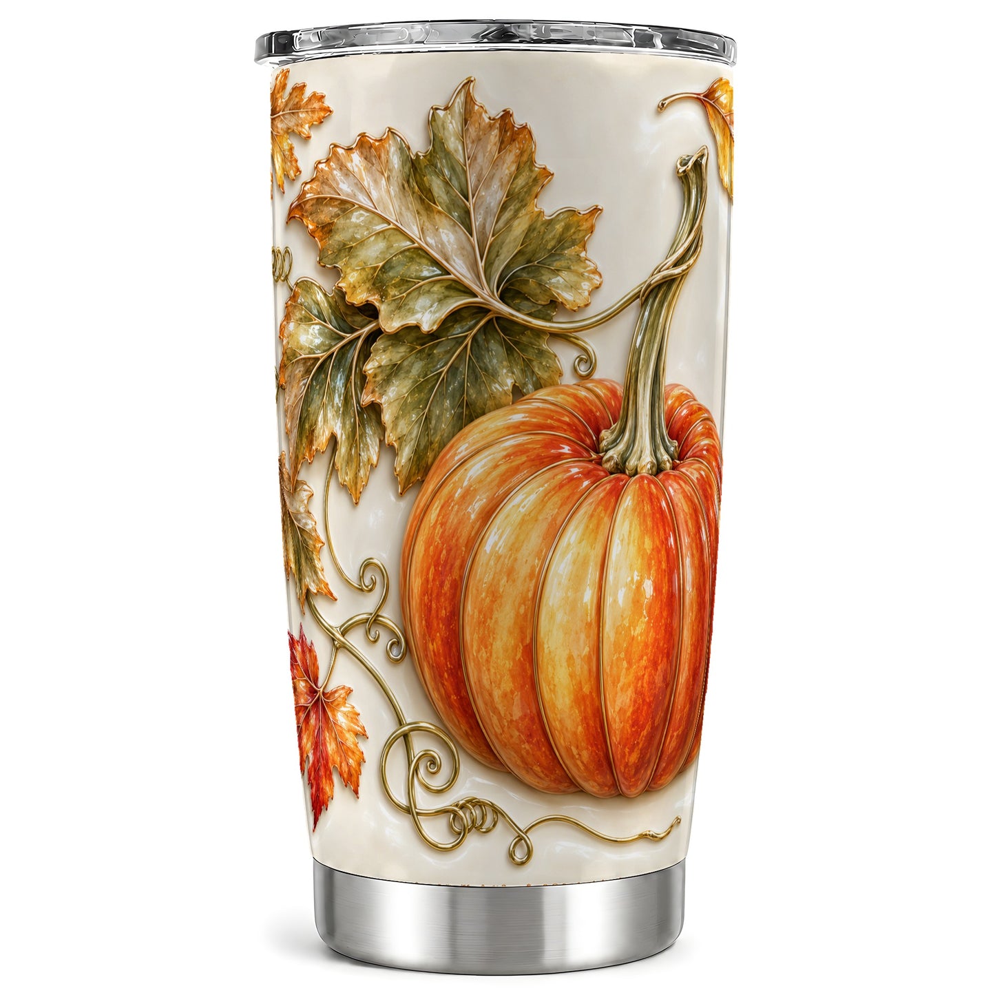 Autumn Pumpkin Tumbler 20oz, Fall Tumbler, Stainless Steel Travel Cup