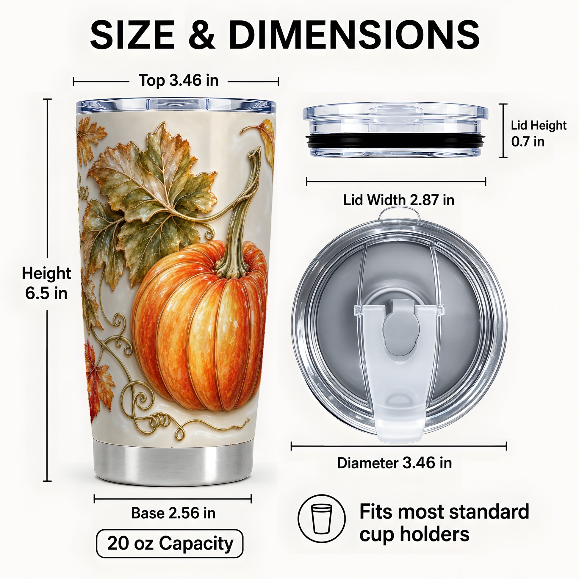 #pl[20oz|Steel] Autumn Pumpkin Tumbler 20oz, Fall Tumbler, Stainless Steel Travel Cup