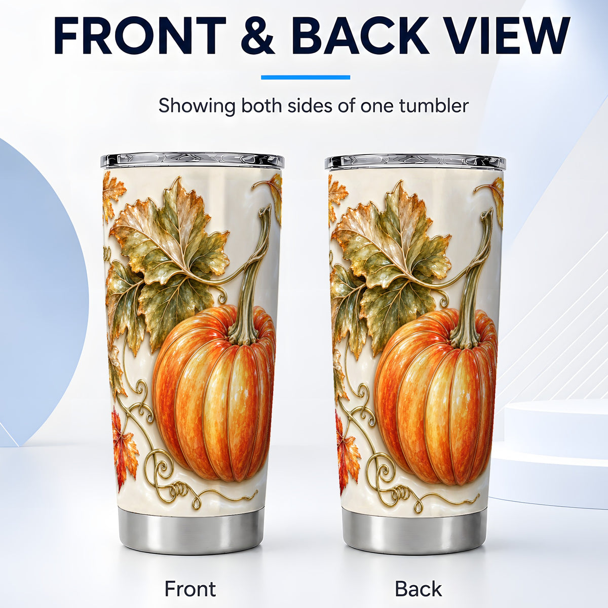#pl[20oz|Steel] Autumn Pumpkin Tumbler 20oz, Fall Tumbler, Stainless Steel Travel Cup