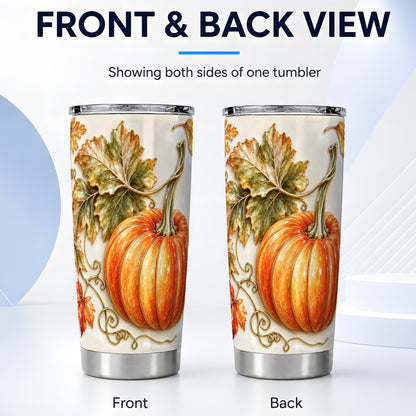 #pl[20oz|Steel] Autumn Pumpkin Tumbler 20oz, Fall Tumbler, Stainless Steel Travel Cup
