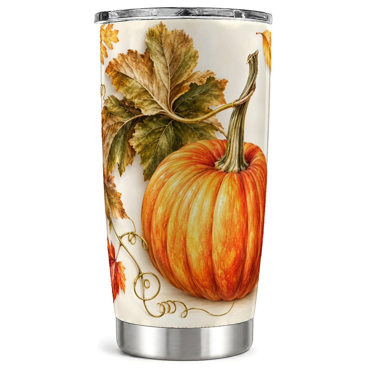 Rustic Pumpkin Tumbler 20oz, Fall Tumbler, Stainless Steel Travel Cup