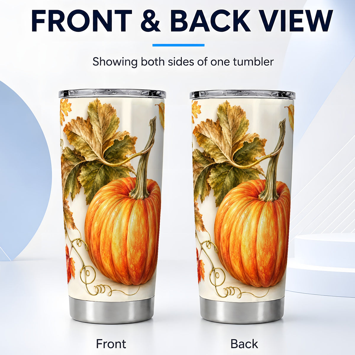 #pl[20oz|Steel] Rustic Pumpkin Tumbler 20oz, Fall Tumbler, Stainless Steel Travel Cup