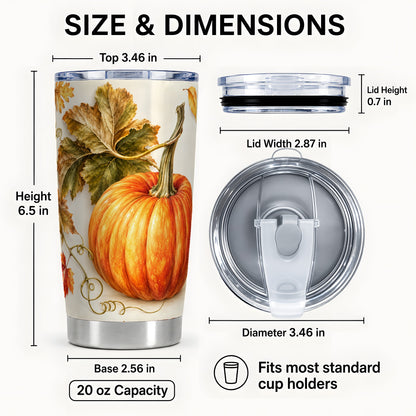 #pl[20oz|Steel] Rustic Pumpkin Tumbler 20oz, Fall Tumbler, Stainless Steel Travel Cup