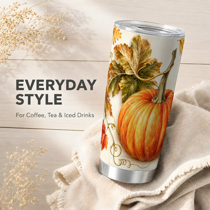 #pl[20oz|Steel] Rustic Pumpkin Tumbler 20oz, Fall Tumbler, Stainless Steel Travel Cup