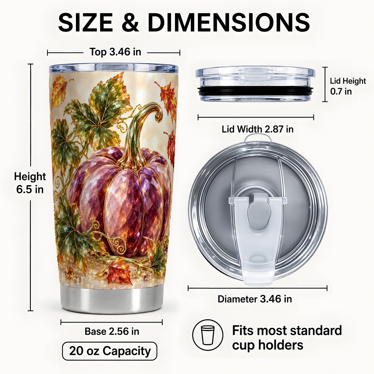 #pl[20oz|Steel] Faceted Pumpkin Tumbler 20oz, Fall Tumbler, Stainless Steel Travel Cup