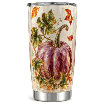 Purple Pumpkin Tumbler 20oz, Fall Tumbler, Stainless Steel Travel Cup