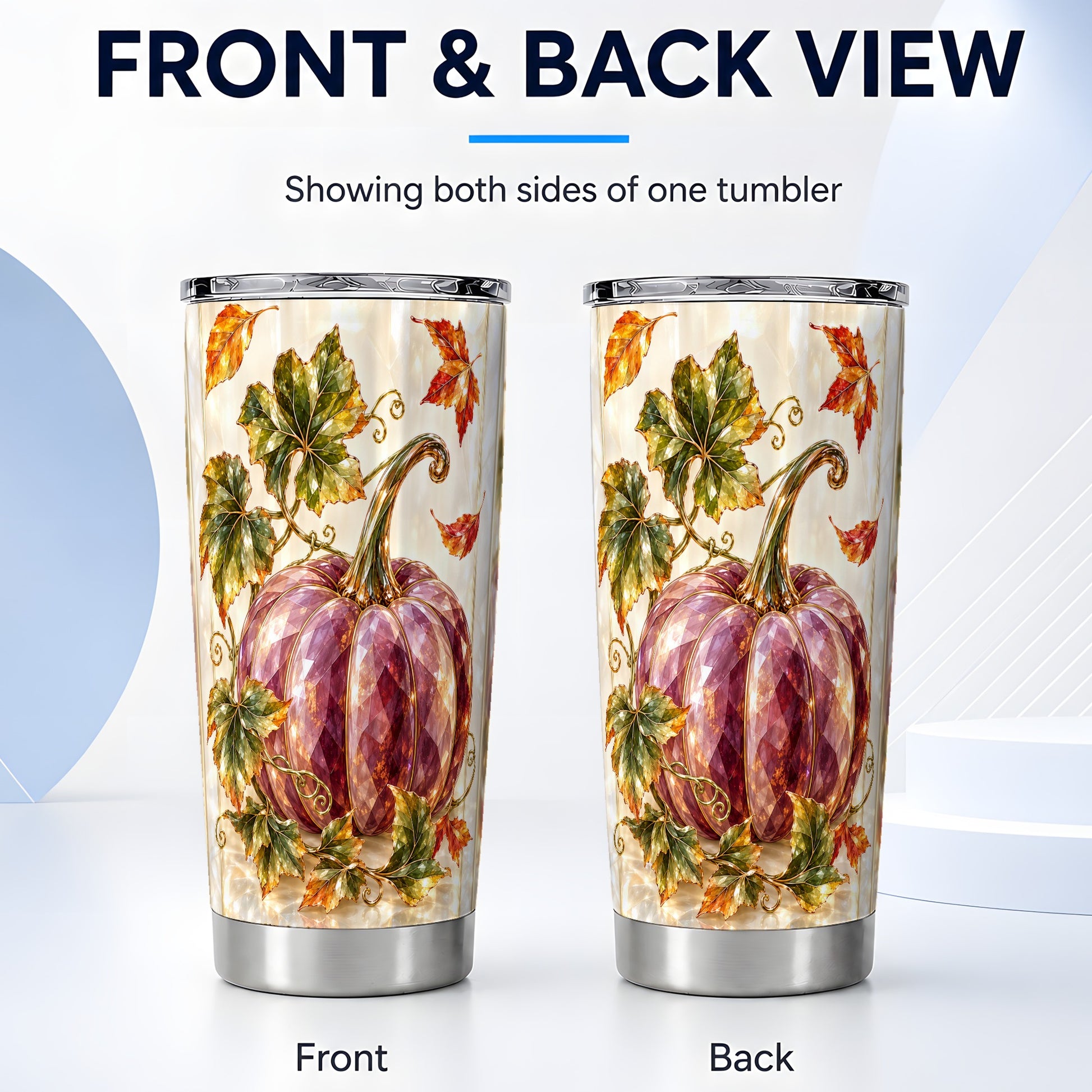 #pl[20oz|Steel] Purple Pumpkin Tumbler 20oz, Fall Tumbler, Stainless Steel Travel Cup