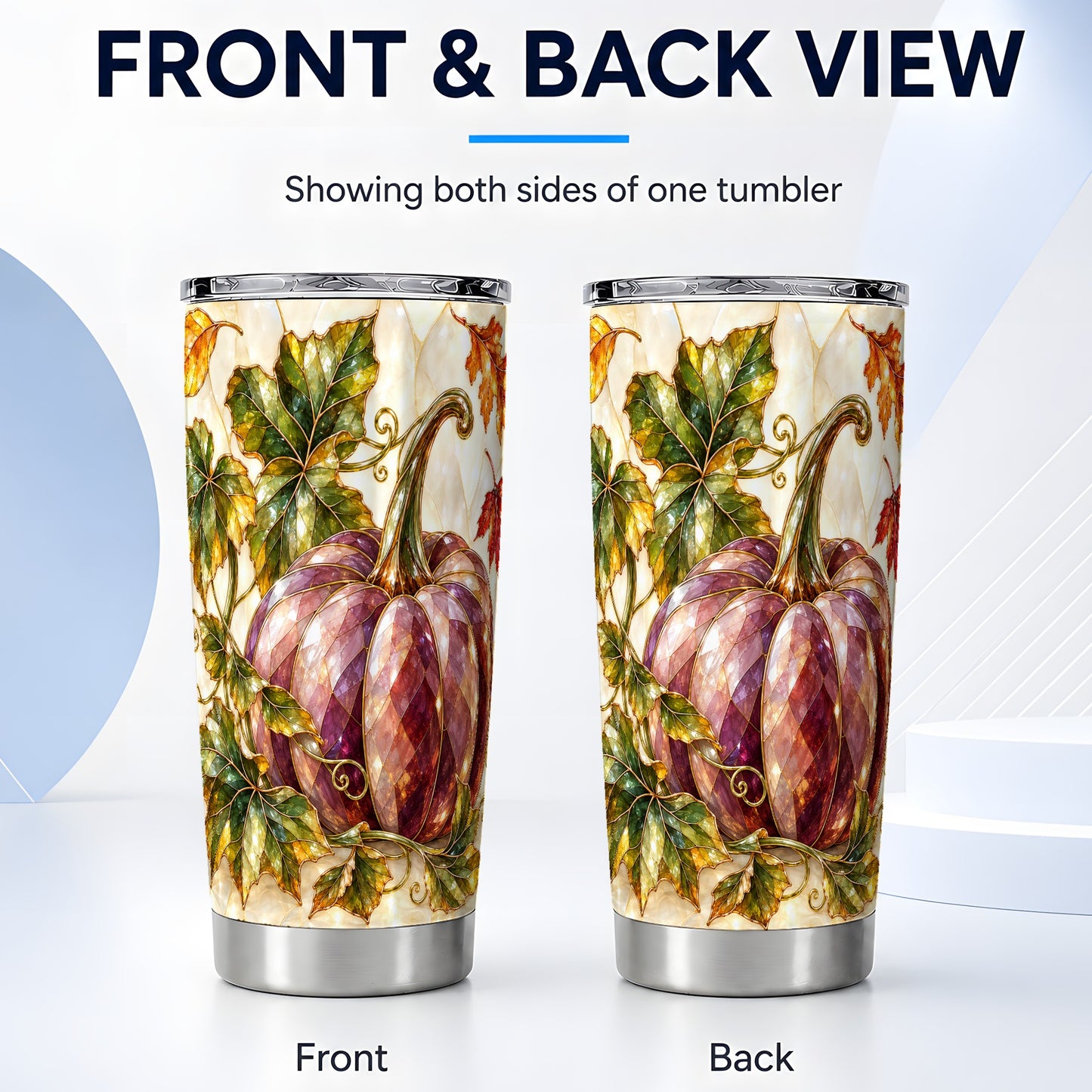 #pl[20oz|Steel] Jeweled Pumpkin Tumbler 20oz, Autumn Tumbler, Stainless Steel Travel Cup