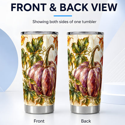 #pl[20oz|Steel] Jeweled Pumpkin Tumbler 20oz, Autumn Tumbler, Stainless Steel Travel Cup
