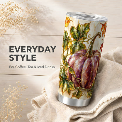 #pl[20oz|Steel] Jeweled Pumpkin Tumbler 20oz, Autumn Tumbler, Stainless Steel Travel Cup