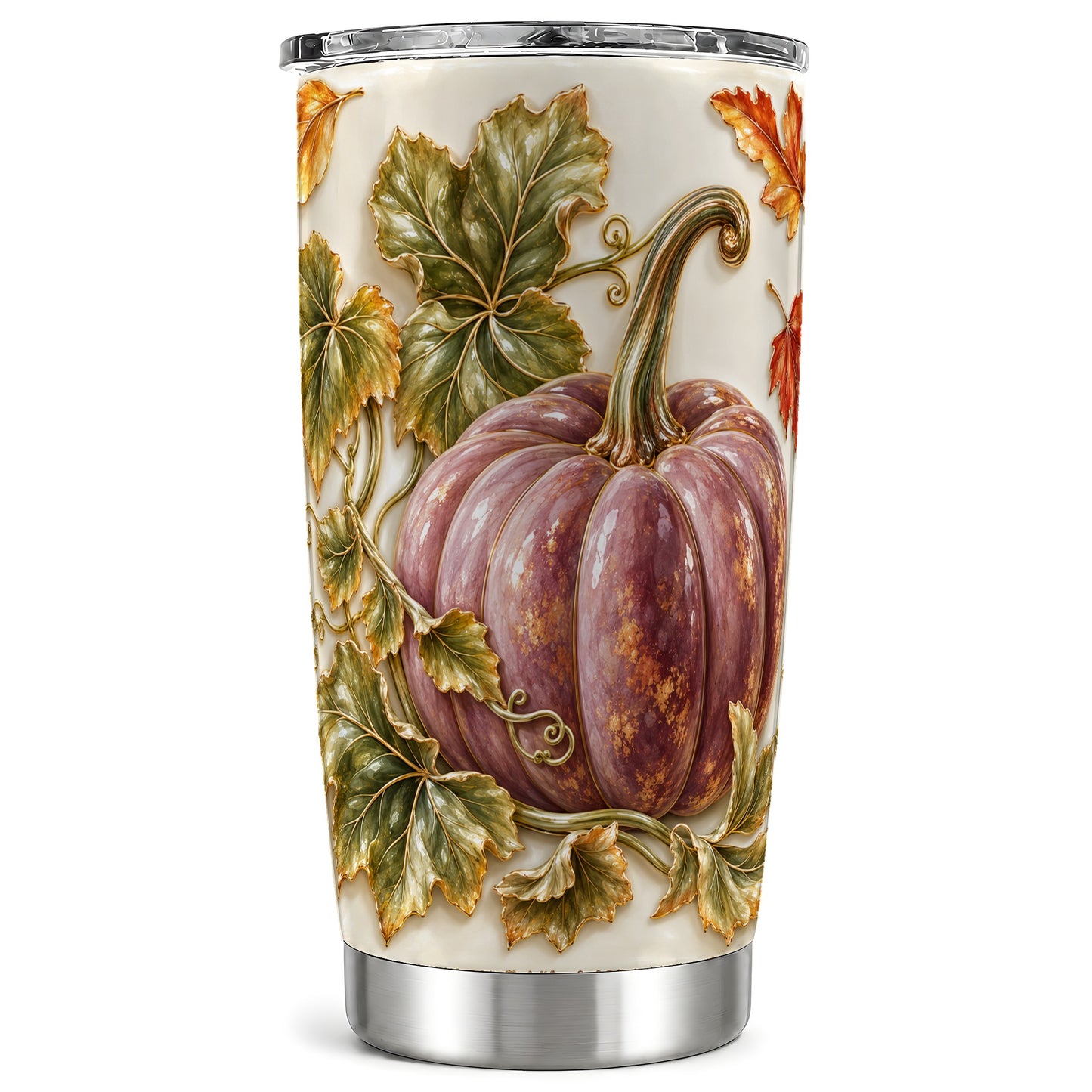 Mauve Pumpkin Tumbler 20oz, Fall Tumbler, Stainless Steel Travel Cup