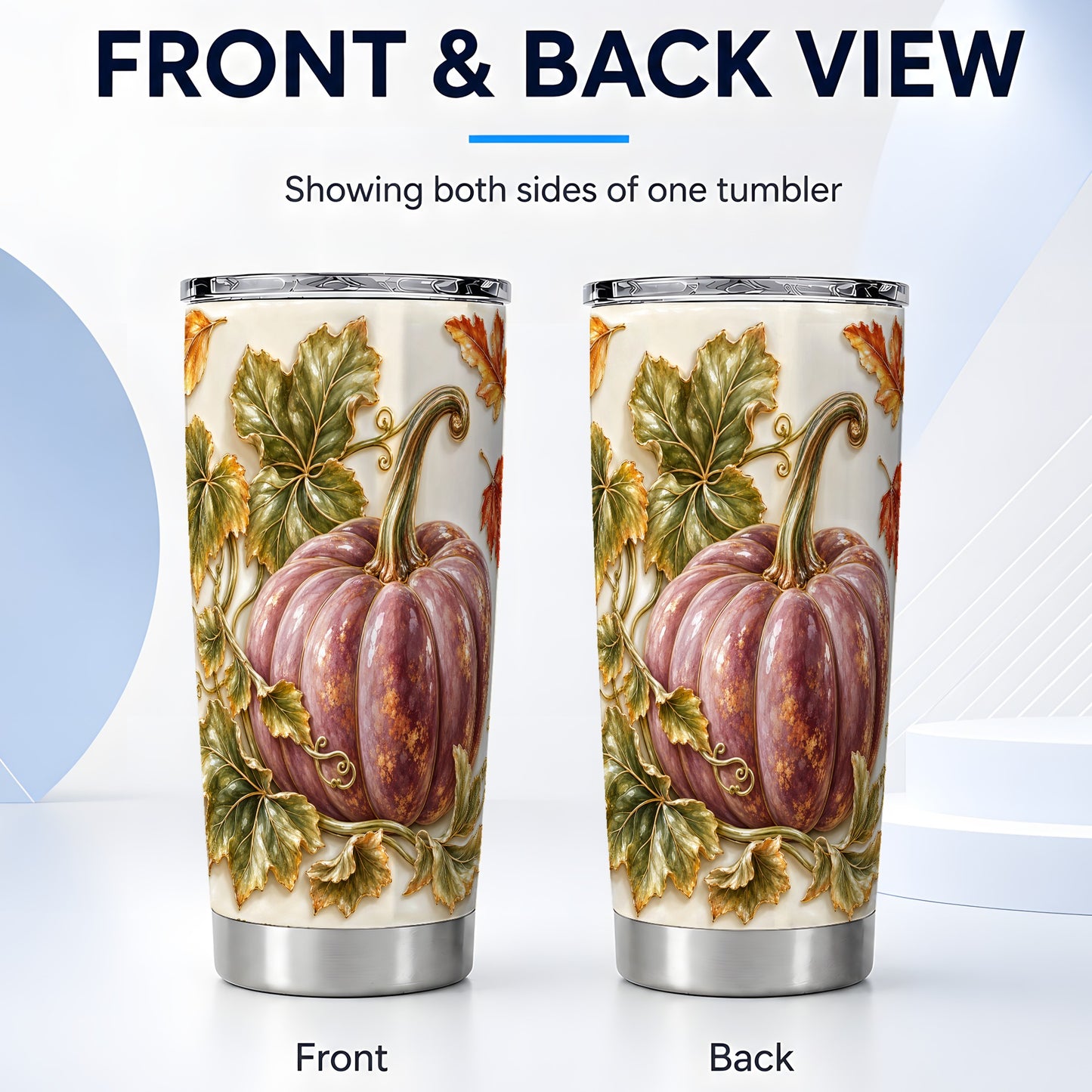 #pl[20oz|Steel] Mauve Pumpkin Tumbler 20oz, Fall Tumbler, Stainless Steel Travel Cup