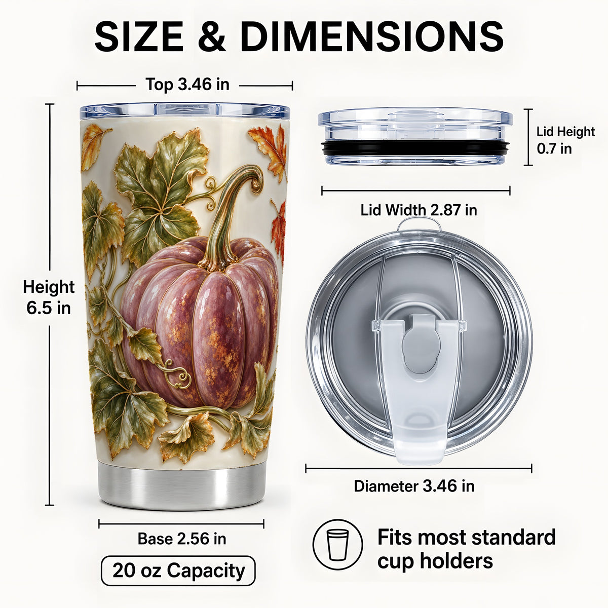 #pl[20oz|Steel] Mauve Pumpkin Tumbler 20oz, Fall Tumbler, Stainless Steel Travel Cup