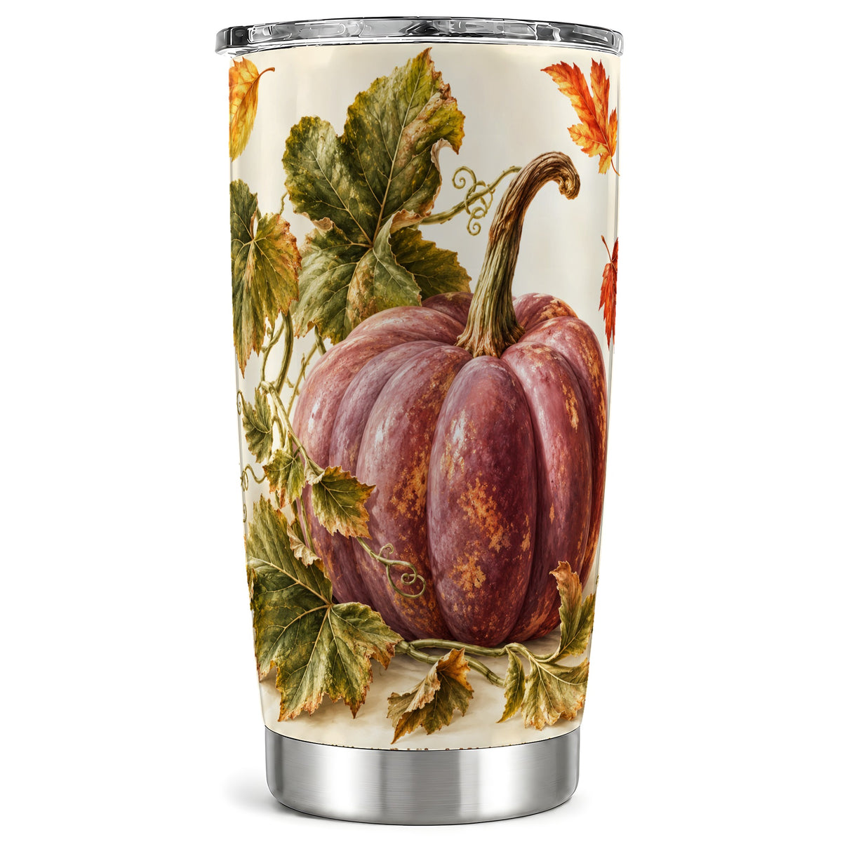 Rustic Mauve Pumpkin Tumbler 20oz, Fall Tumbler, Stainless Steel Travel Cup